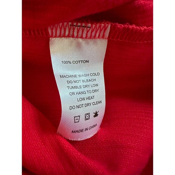 Smith & Quinn Red Corduroy Scallop Puff Sleeve Babydoll Mini Dress size Small - Picture 8 of 8